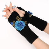 Fashion Flower Knitted Gloves_Cwag0105