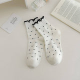 ALL MATCH NEW POLKA DOT MID CALF SOCKS_CWMS0953