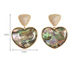 COPPER PLATED GOLD DIAMOND ABALONE EARRINGS_CWMM4334