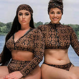 Womens Tie-Dye Bikini Set Long Sleeve Swimsuit_Cwmw0197