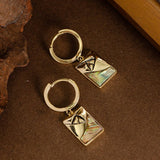 GEOMETRIC RECTANGULAR ABALONE DROP EARRINGS_CWMM4327