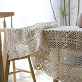RETRO PASTORAL CROCHET HOLLOW ROUND TABLECLOTH_CWMM0949