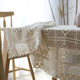 RETRO PASTORAL CROCHET HOLLOW ROUND TABLECLOTH_CWMM0949