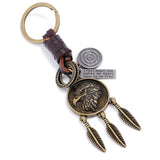 SIMPLE EAGLE PENDANT RETRO CAR LEATHER KEYCHAIN_CWMM4710