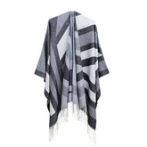 GEOMETRIC TASSEL SPLIT WARM SHAWL_CWASC0308