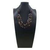 COCONUT SHELL HOLLOW INTERLOCKING BRAIDED NECKLACE_CWMM4727