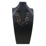 COCONUT SHELL HOLLOW INTERLOCKING BRAIDED NECKLACE_CWMM4727