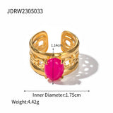 STAINLESS STEEL NATURAL STONE RINGS_TURQUOISE_CWAJE0615