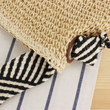KNOTTED STRAP BEACH STRAW BAG_CWAB2012