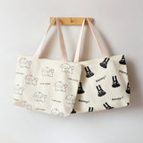 CUTE CARTOON CANVAS TOTE BAG FOR GIRLS LARGE_CWAB5659