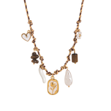 Summer Starfish Pearl Heart Beaded Necklace_Cwaje05574