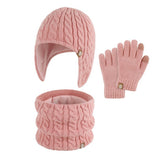 CHILDRENS WINTER SCARF WARM THREE PIECE SET_CWMM2868