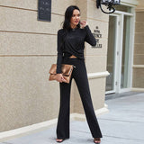 Stretch T-Shirt Wide-Leg Pants Two-Piece Set