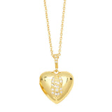 GOLD HEART SHAPED PENDANT NECKLACE_CWAJE0918