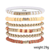 Vintage Clay Round Bead Bracelet Set Jewelry_Cwmm3513