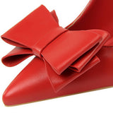 SLIM SHALLOW MOUTH POINTED BOW HIGH HEELS_CWSHH0045