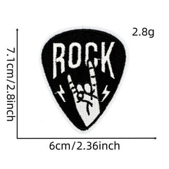 CARTOON BLACK MUSIC SKULL SERIES CLOTH STICKER_CWMM4050