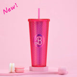 DOUBLE LAYER PORTABLE PLASTIC STRAW DIAMOND CUP_CWMM0978