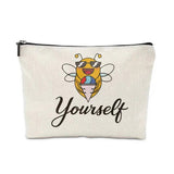 BEE FESTIVAL LINEN REVERSIBLE PRINT COSMETIC BAG_CWAB2249