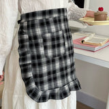 HALF BODY FALLEN LEAVES PLAID APRON_CWMM5800