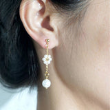 SMALL FLOWER PEARL BRACELET SET_CWAJE1668