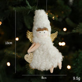 White Plush Doll Xmas Tree Cute Hanging Decor_Cwmm9678