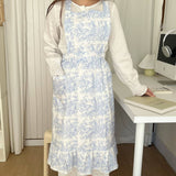 Waterproof Ink Leaf Edge Fish Tail Household Apron_Cwmm5799