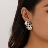 EXAGGERATED RIPPLE TEXTURE ROUND EARRINGS_CWAJE1914