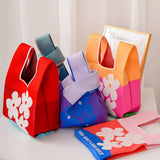 Floral Print Crochet Handbag Small Tote Bag_Cwab0882