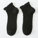MESH RETRO TWIST RUFFLE ANKLE SOCKS FOR WOMENS_CWMS035