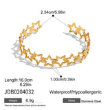 Vacation Style 18K Gold Hollow Star Open Cuff