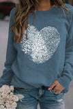 Valentine Day Heart Print Long Sleeved Pullover_Cwtstl0989
