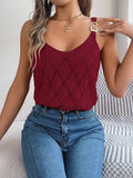 V-Neck Hollow Metal Buckle Halter Knit