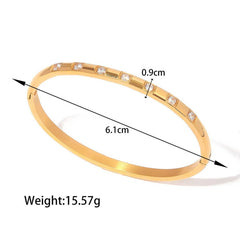INS ZIRCON OPEN CUFF BRACELET IN STAINLESS STEEL_CWAJE4627