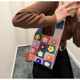Fashion Simple Knitted Flower Tote Bag_Cwab2419