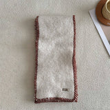 Wool Blend Fringed Knit Scarf For Winter_Cwasc2290