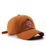 Vintage Heart Embroidered Cotton Baseball Cap Cwah2855