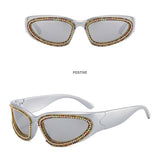 SPORTS STYLEPUNK CATEYE DIAMOND SUNGLASSES GOGGLES_CWASG0873