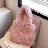 Winter Large Capacity Tassel Plush Shoulder Bag_Cwab3980