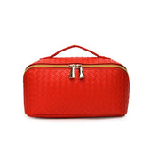 NEW WOVEN PU LEATHER LARGE CAPACITY COSMETIC BAG_CWAB4463