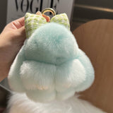 CUTE PLUSH DOLL BOW BUNNY CAR KEYCHAIN PENDANT_CWMM2477