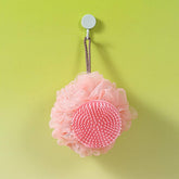 BATH POUF LARGE MASSAGE SCALP BATH BALL WITH COMB_CWMM3354