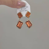BROWN RESIN SQUARE EARRINGS_CWAJE1304