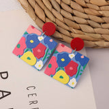 SWEET GIRL COLORFUL FLOWER ACRYLIC EARRINGS_CWAJE3993