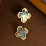 NATURAL ABALONE SILVER NEEDLE EARRINGS_CWMM4360