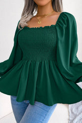 Wooden Ear Edge Square Collar Long Sleeve Shirt_Cwtstl1038