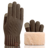 THICKENED FLEECE KNITTED TOUCH SCREEN GLOVES_CWAG0400