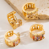 COLORFUL GOLD PLATED HOOP EARRINGS LUXURY DESIGN_CWMM8529