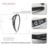 ACETATE GEOMETRIC BLACK PEARL HEADBAND_CWAHA4360