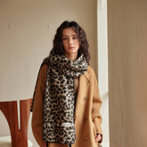 LEOPARD JACQUARD TEDDY FLEECE SCARF WARM_CWASC2315